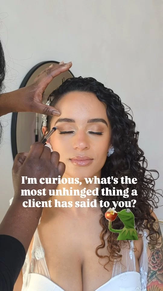 Just for funzies 😁😁
What's the most unhinged thing a client has said to you? Spill the tea 

I once had a client that doesn't wear much makeup years ago want natural ish makeup proceeds to show me full  heavy glam makeup examples.. I was confused. com 🤔🤔😉

#bridalmakeupartistlondon#softglambridalmakeup #essexmakeupartist #bridalmakeupartistlondon #londonwedding #londonbridalmakeupartist  #blackmakeupartistuk
